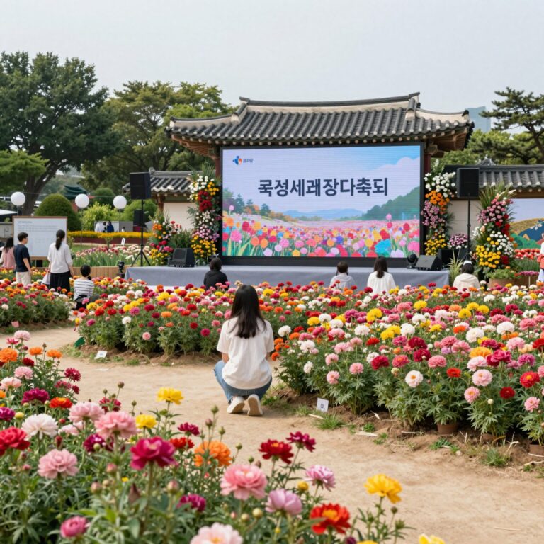 곡성세계장미축제 장미공원 전경과 포토존 모습