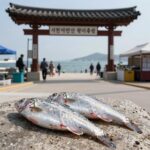 서천 자연산 광어도미축제 마량진항 입구 풍경