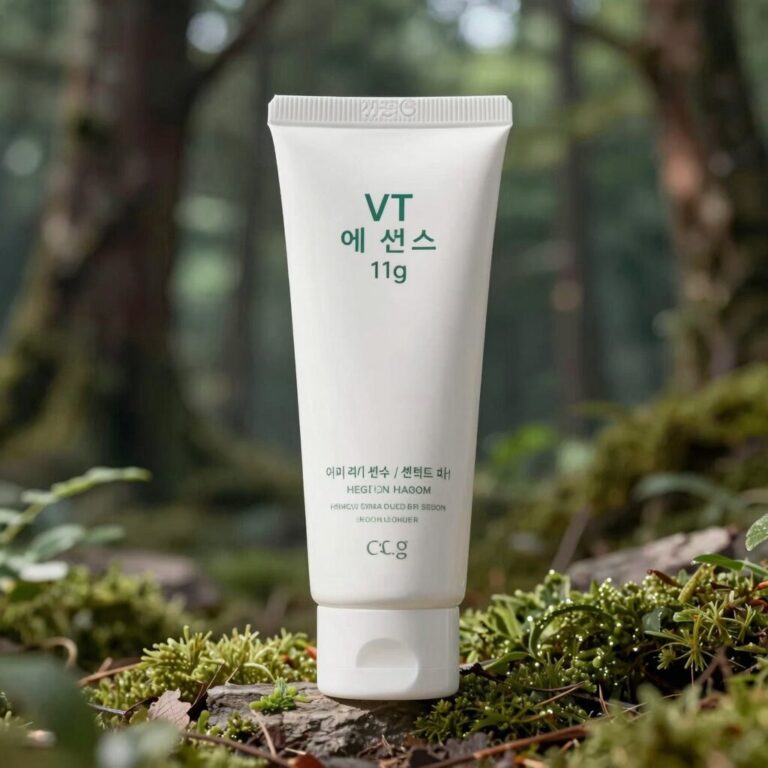 VT 에센스 선팩트 11g 제품 이미지와 사용 모습
