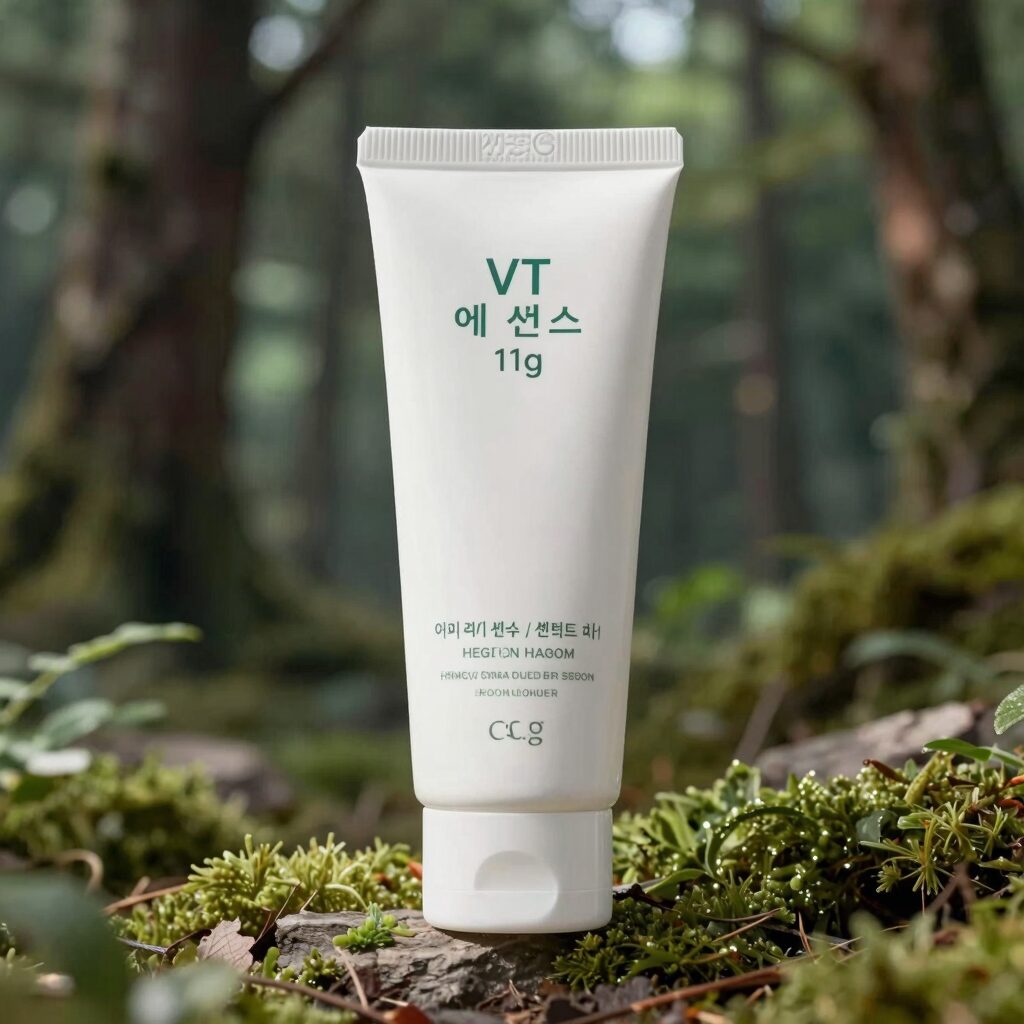 VT 에센스 선팩트 11g 제품 이미지와 사용 모습
