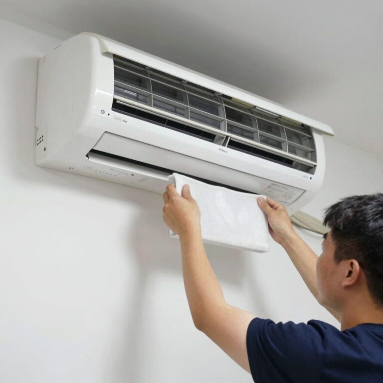 벽걸이 에어컨 필터 분리 청소 방법