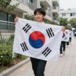 현충일 태극기 조기 게양 방법 아파트 베란다