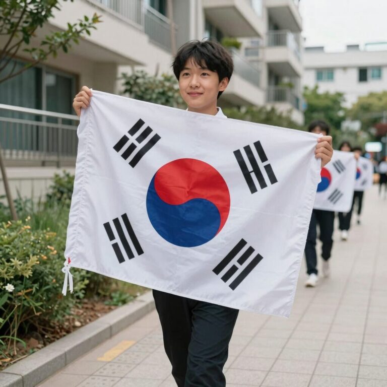 현충일 태극기 조기 게양 방법 아파트 베란다