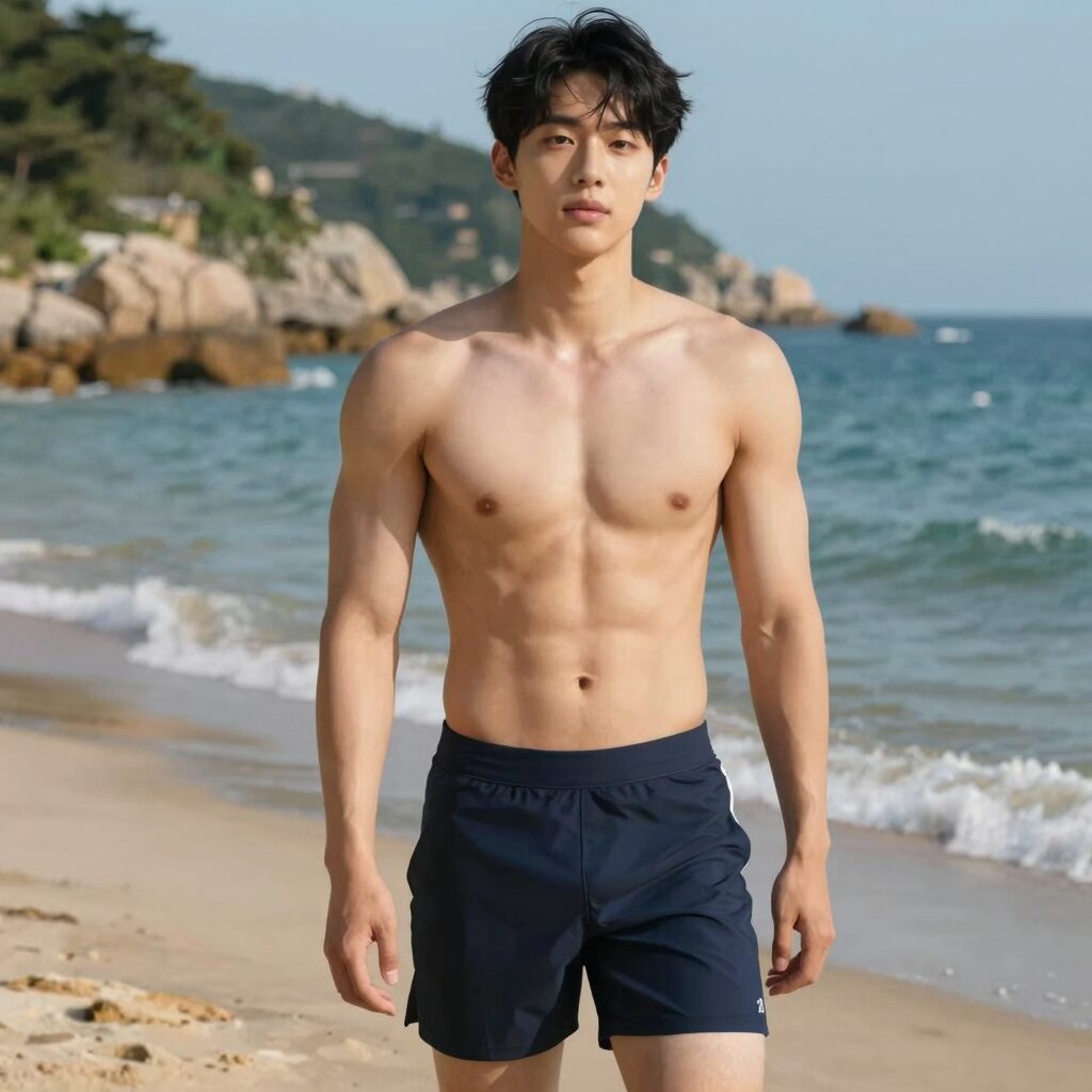 남자 비치웨어 안다르 래쉬가드 세트