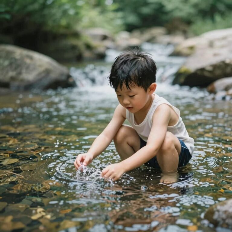 여름 빠지 시원한 계곡 물놀이